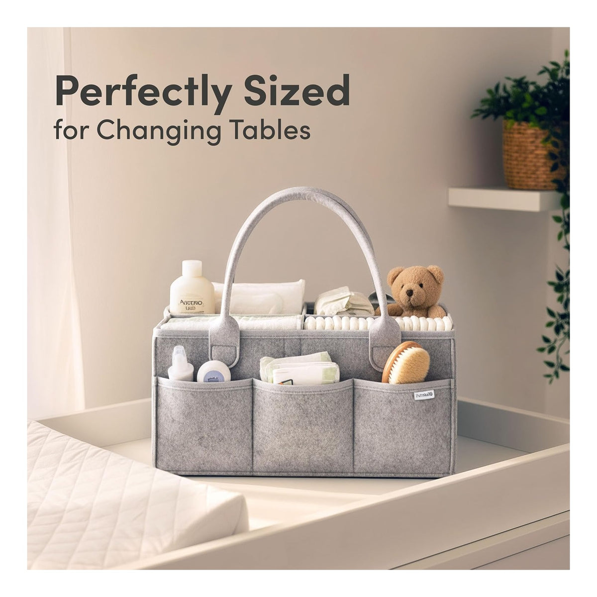 aby Diaper Caddy Organizer - Nursery Storage Basket for Diaper Station, Baby Basket Shower Gift List and Registry Must-Have, Newborn Essentials, Nursery Decor for Boy or Girl
