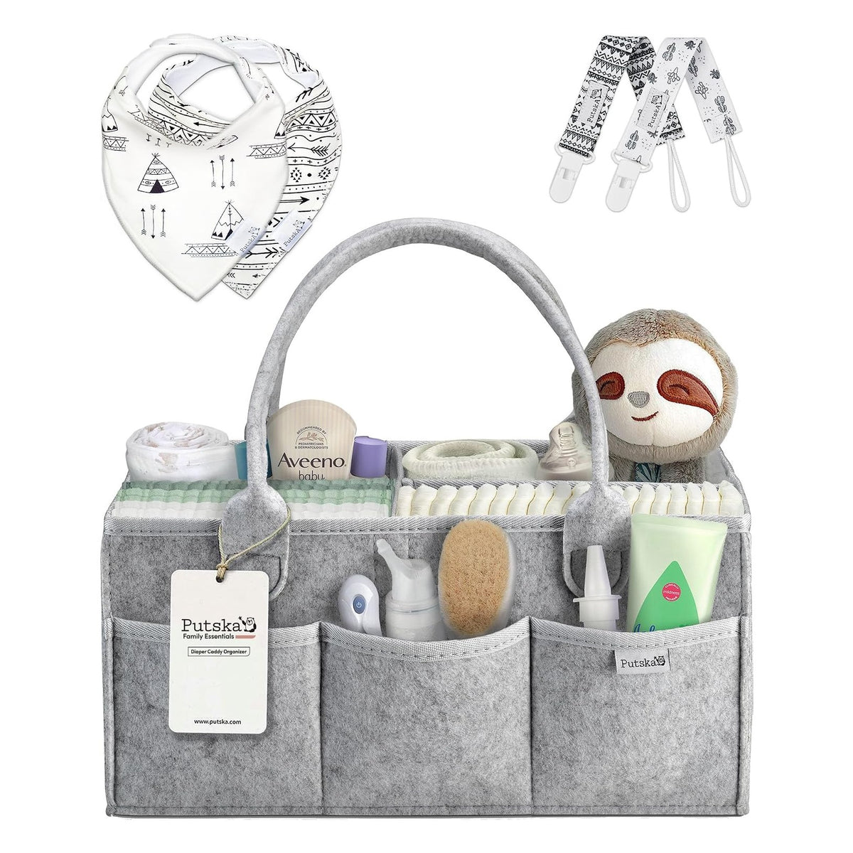 Baby Diaper Caddy Organizer Nursery Basket Set Baby Basket Gift Registry Baby Shower List Baby Must Haves Essentials Neutral Baby Stuff For Newborn