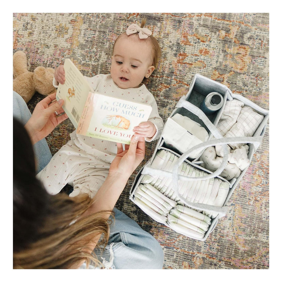 Baby Diaper Caddy Organizer Nursery Basket Set Baby Basket Gift Registry Baby Shower List Baby Must Haves Essentials Neutral Baby Stuff For Newborn