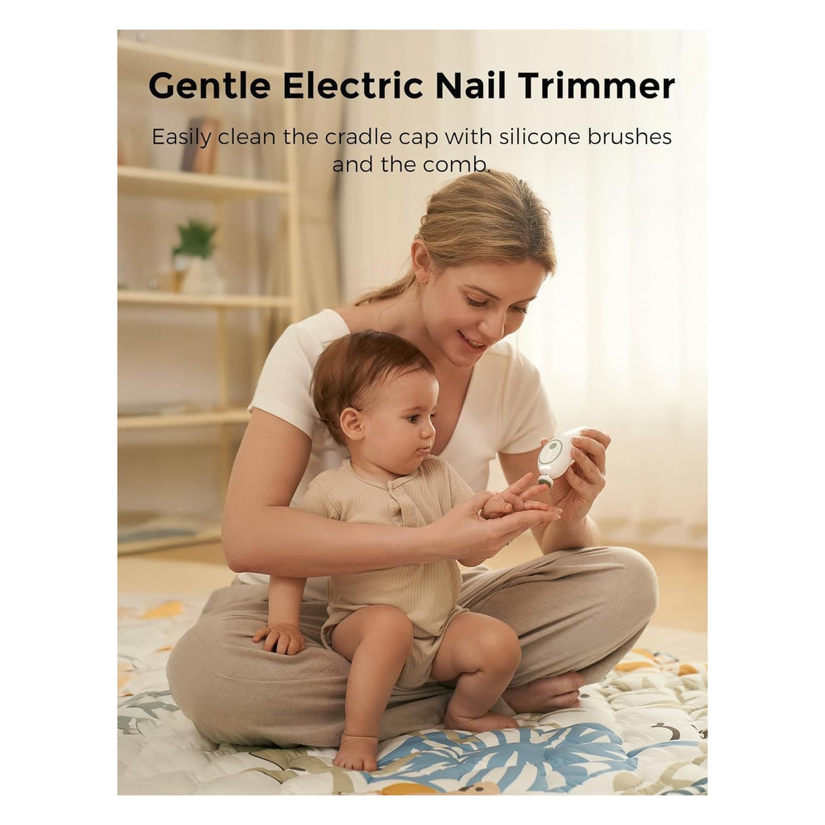 Baby Kit, Baby Shower & Registry Essential Kit for Grooming & Cleansing Care, Includes Electric Nail File, Teether, Bath Brush, Cradle Cap Brush,Comb, Finger Toothbrush,Newborn Must-Have