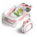 Baby Bathtub, Collapsible Newborn Bathtub for Infant to Toddler with Soft Cushion and Thermometer,Portable Travel Newborn Tub with No-Slip Feet, Baby Shower Gifts, 0-12 Months Baby Bath