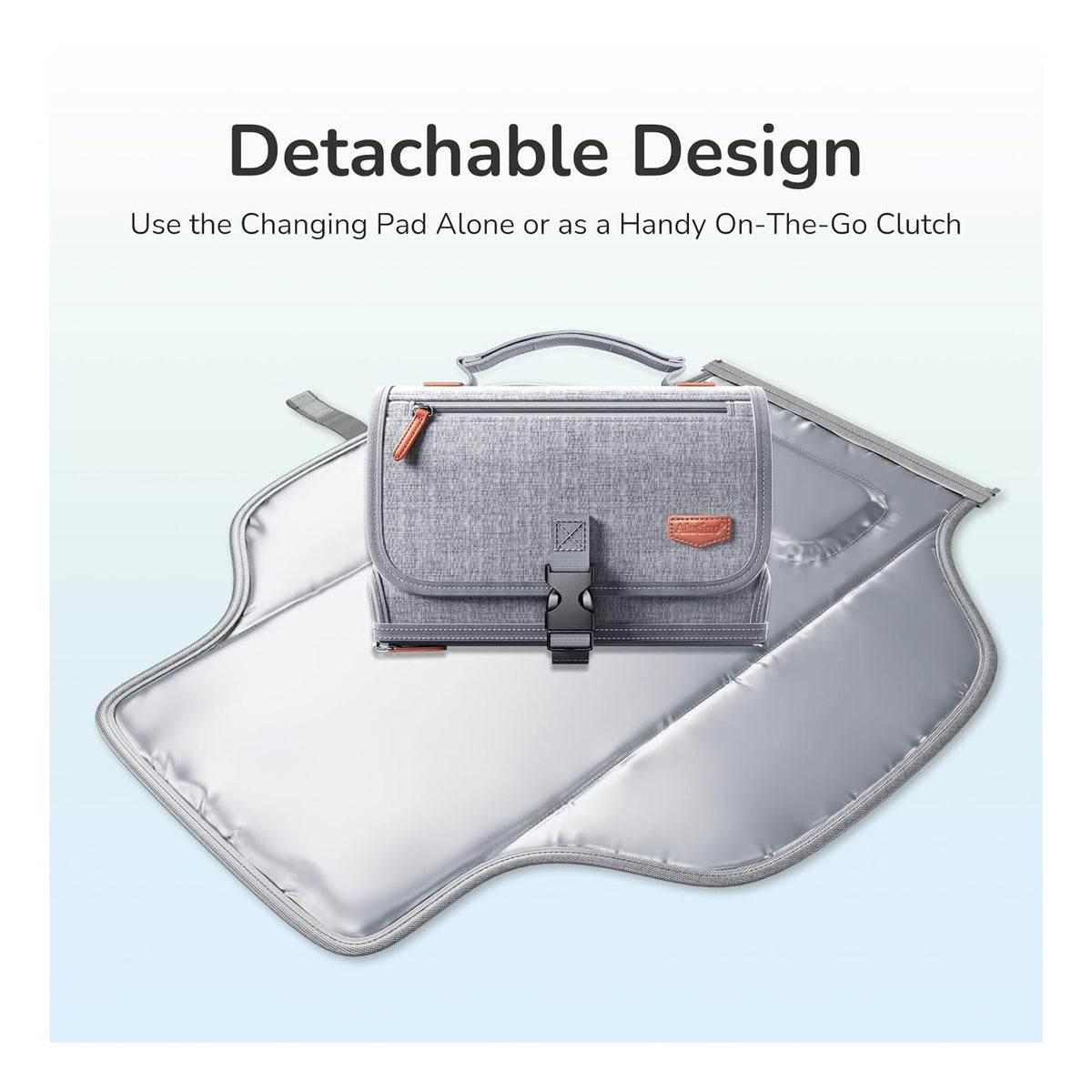 Portable Diaper Changing Pad for Baby, Detachable Travel Changing Pad with Baby Wipes Pocket, Gifts for Baby Shower, Newborn Girls and Boys