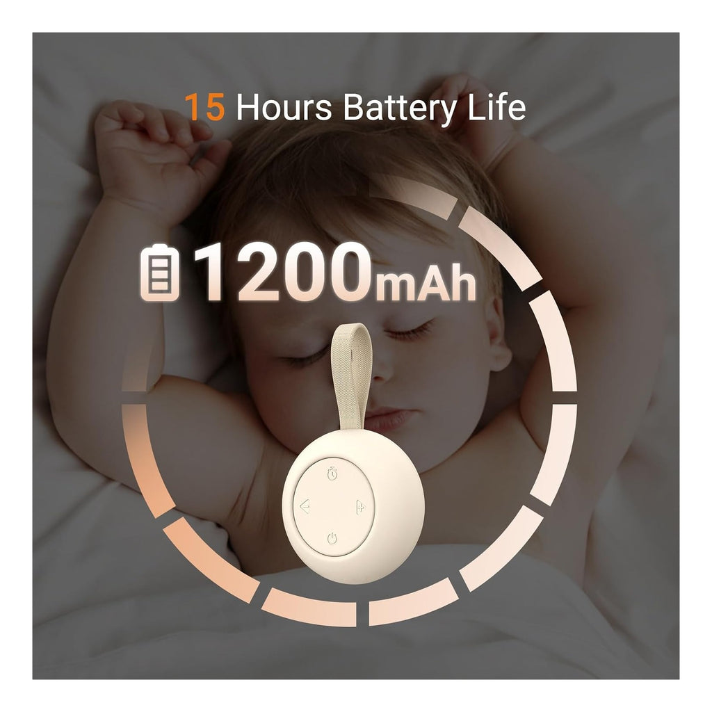 Portable Baby Sound Machine [White Noise for Babies Kids Adults][Timer Function][20 Soothing Sounds][Sleep Soother] 15 Hours Battery Life, Travel,Registry,Gifts,Shower,Clips on Baby Stroller