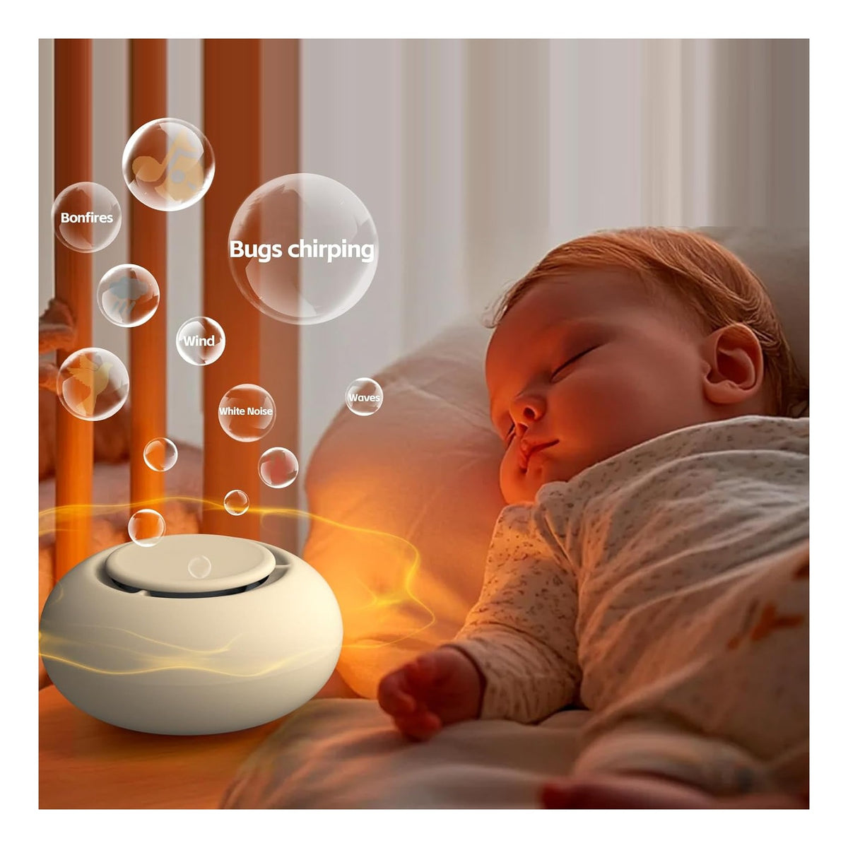 Portable Baby Sound Machine [White Noise for Babies Kids Adults][Timer Function][20 Soothing Sounds][Sleep Soother] 15 Hours Battery Life, Travel,Registry,Gifts,Shower,Clips on Baby Stroller