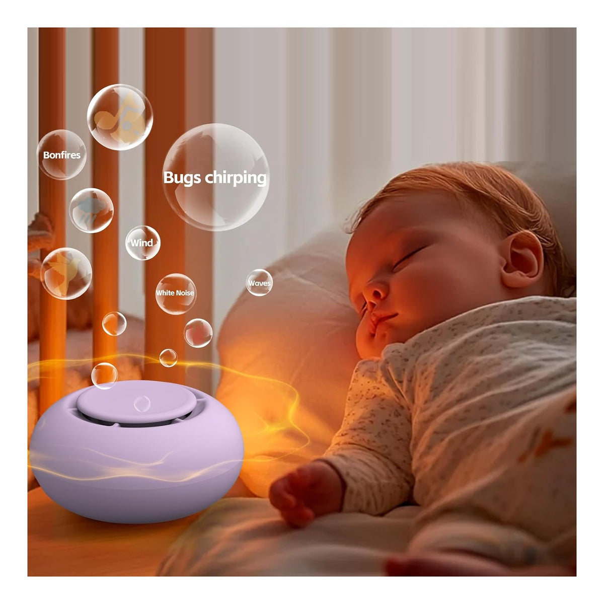 Portable Baby Sound Machine [White Noise for Babies Kids Adults][Timer Function][20 Soothing Sounds][Sleep Soother] 15 Hours Battery Life, Travel,Registry,Gifts,Shower,Clips on Baby Stroller