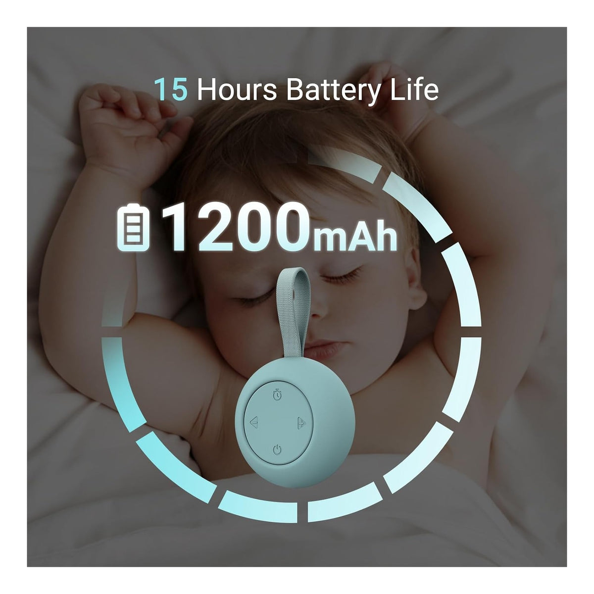 Portable Baby Sound Machine [White Noise for Babies Kids Adults][Timer Function][20 Soothing Sounds][Sleep Soother] 15 Hours Battery Life, Travel,Registry,Gifts,Shower,Clips on Baby Stroller