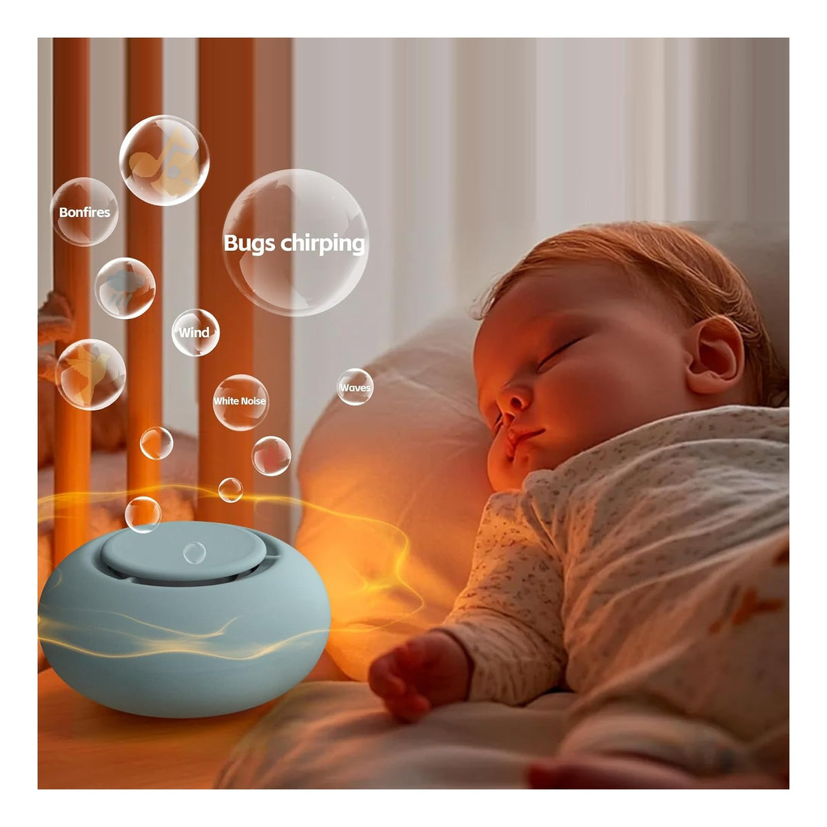 Portable Baby Sound Machine [White Noise for Babies Kids Adults][Timer Function][20 Soothing Sounds][Sleep Soother] 15 Hours Battery Life, Travel,Registry,Gifts,Shower,Clips on Baby Stroller