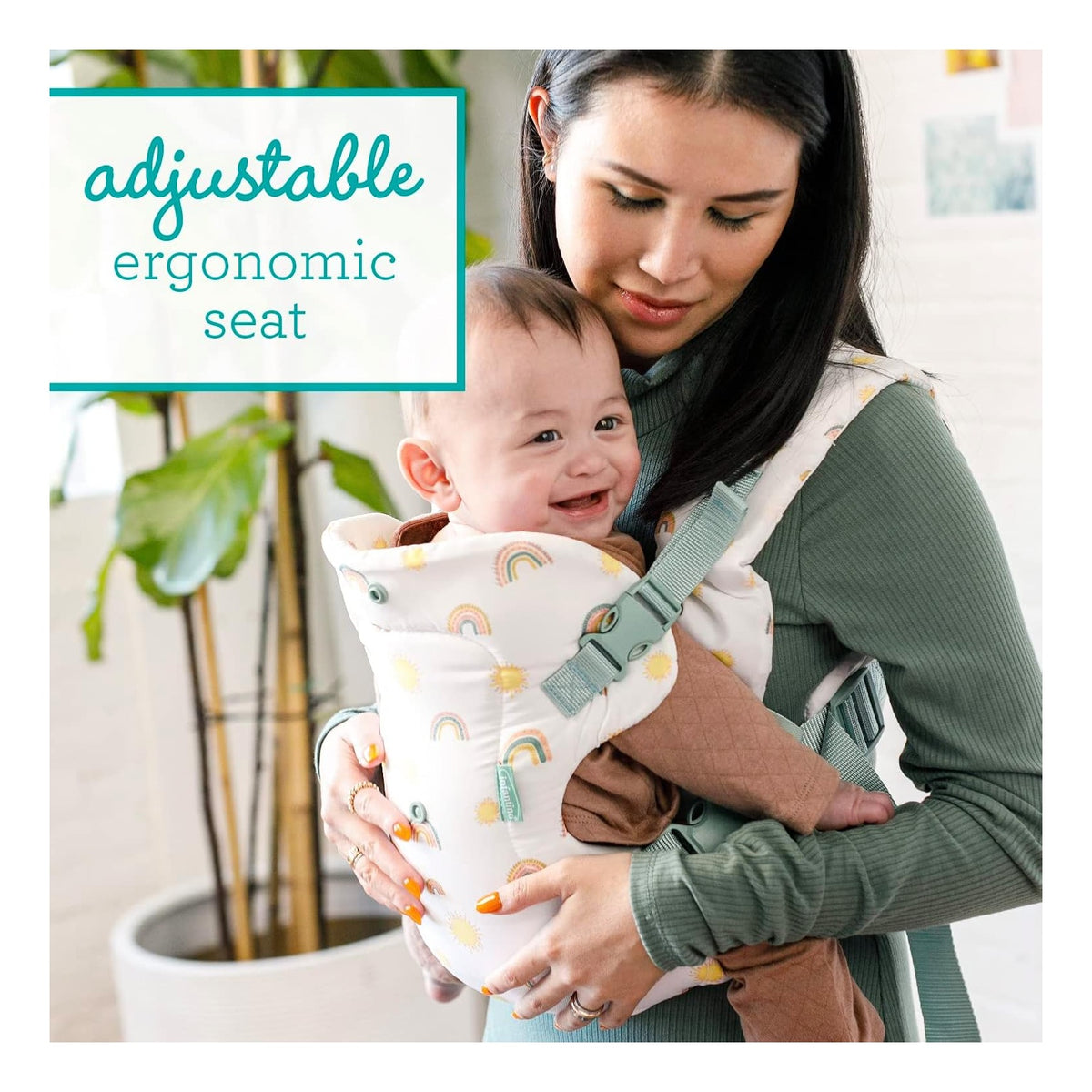 Flip 4-in-1 Convertible Baby Carrier, Adjustable, Ergonomic Babywearing, Registry Essential, Baby Carrier for Newborn to Toddler, Rainbow
