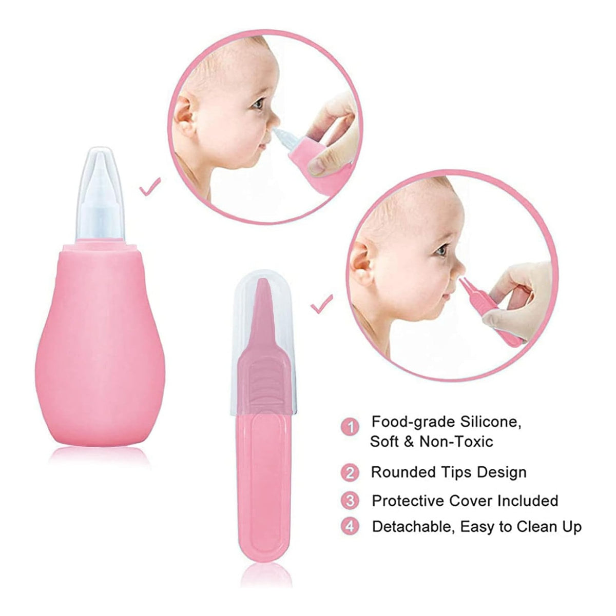 Baby Grooming Kit, Infant Safety Care Set with Hair Brush Comb Nail Clipper Nasal Aspirator,Baby Essentials Kit for Newborn Girls Boys (Pink Baby Grooming kit)