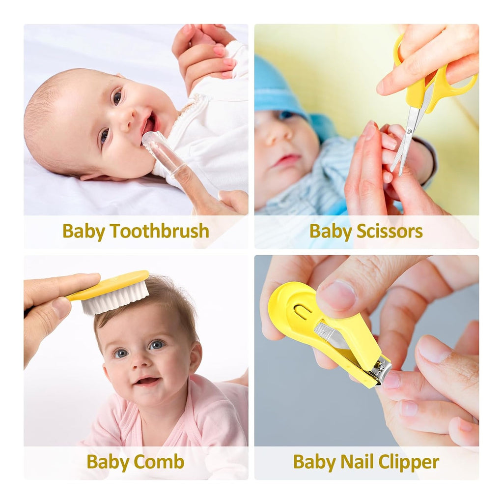 Baby Grooming Kit, Infant Safety Care Set with Hair Brush Comb Nail Clipper Nasal Aspirator,Baby Essentials Kit for Newborn Girls Boys