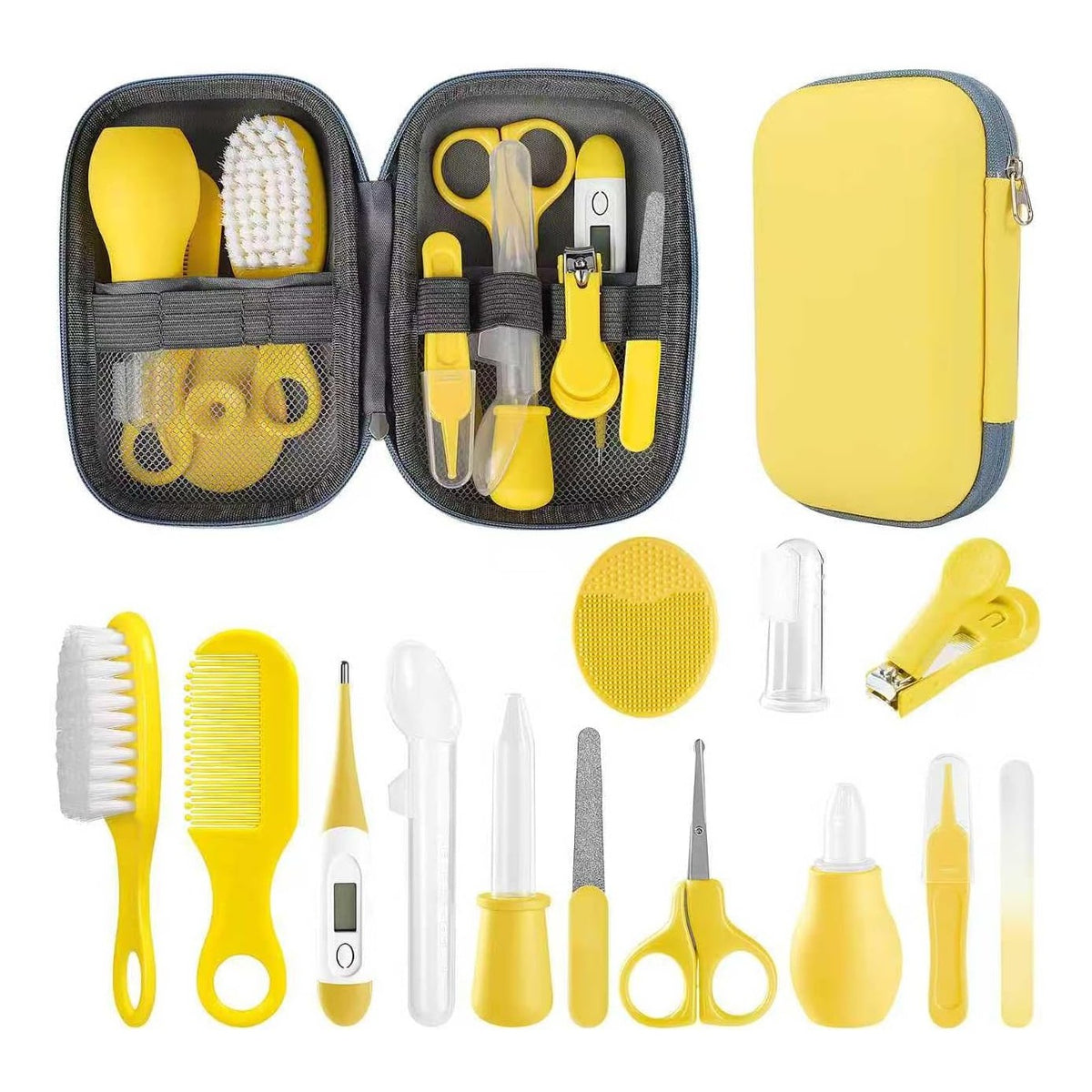 Baby Grooming Kit, Infant Safety Care Set with Hair Brush Comb Nail Clipper Nasal Aspirator,Baby Essentials Kit for Newborn Girls Boys