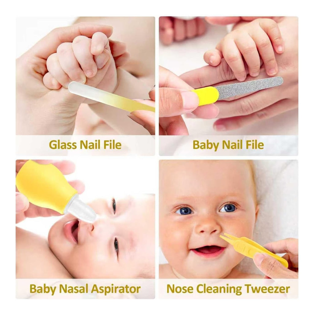 Baby Grooming Kit, Infant Safety Care Set with Hair Brush Comb Nail Clipper Nasal Aspirator,Baby Essentials Kit for Newborn Girls Boys