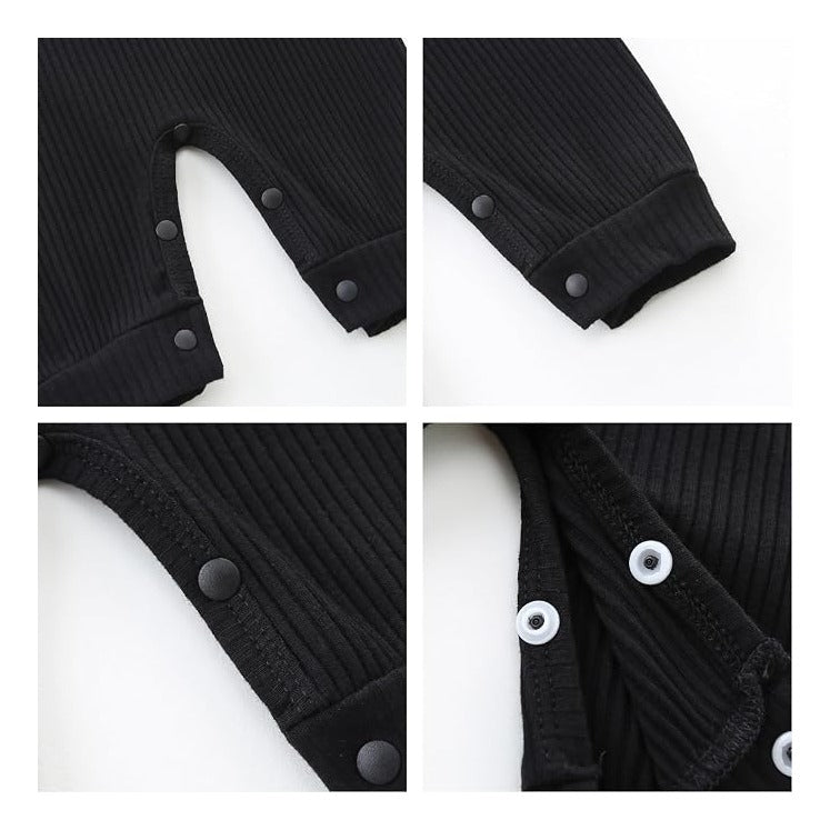 Baby Romper with Baby Mittens & Newborn Hats Footless Long Sleeve Solid Onesie Hi Im New Here