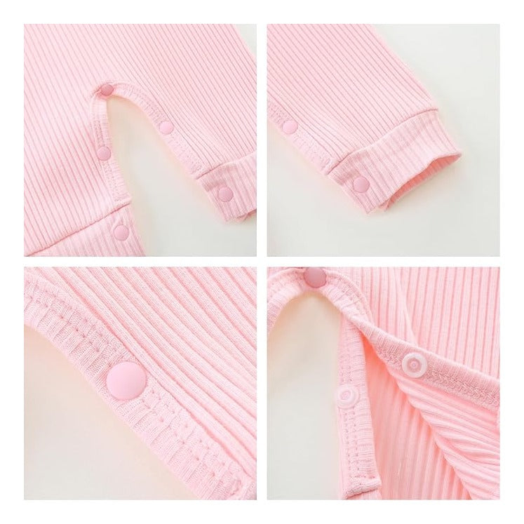 Baby Romper with Baby Mittens & Newborn Hats Footless Long Sleeve Solid Onesie Hi Im New Here