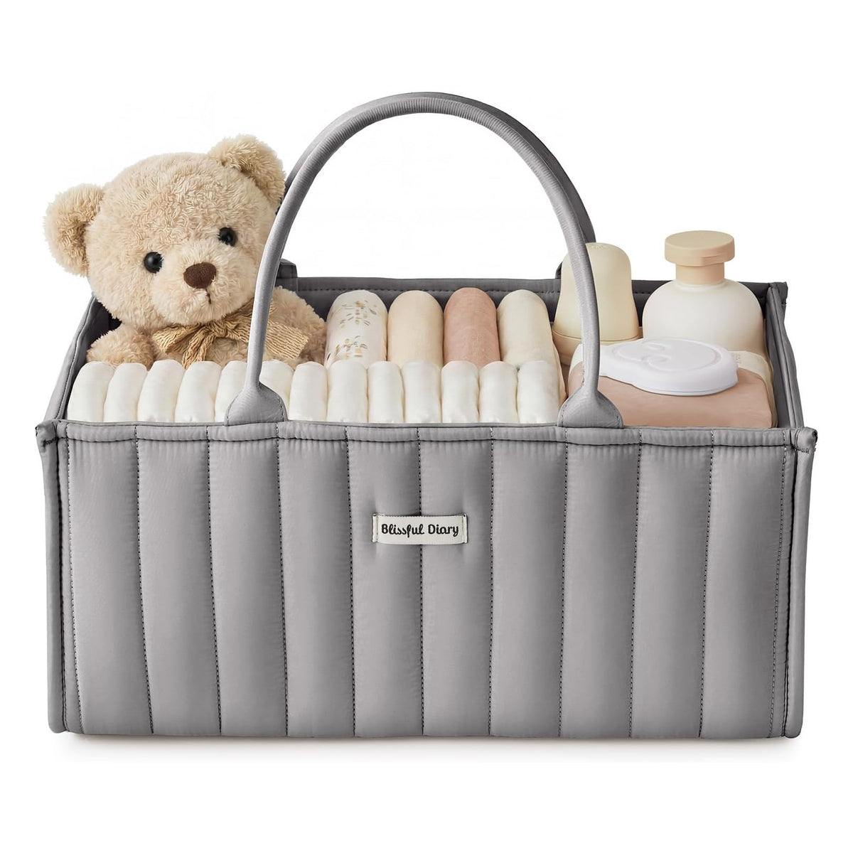 Floral Diaper Caddy Organizer, Stylish Nursery Storage Basket, Diaper Bag,Gift for Baby Shower, Baby Registry Must Have, Newborn Essentials, Pastoral Daisy