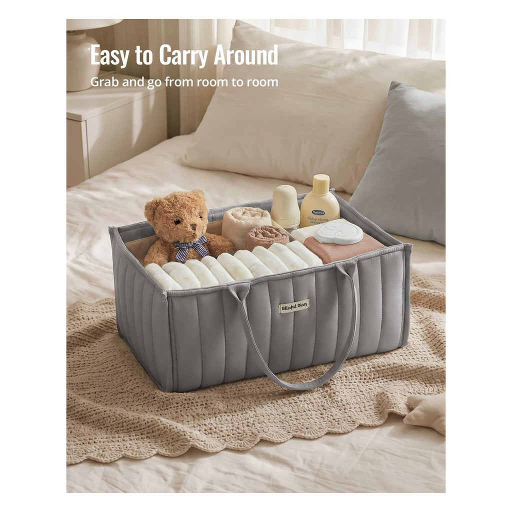 Floral Diaper Caddy Organizer, Stylish Nursery Storage Basket, Diaper Bag,Gift for Baby Shower, Baby Registry Must Have, Newborn Essentials, Pastoral Daisy