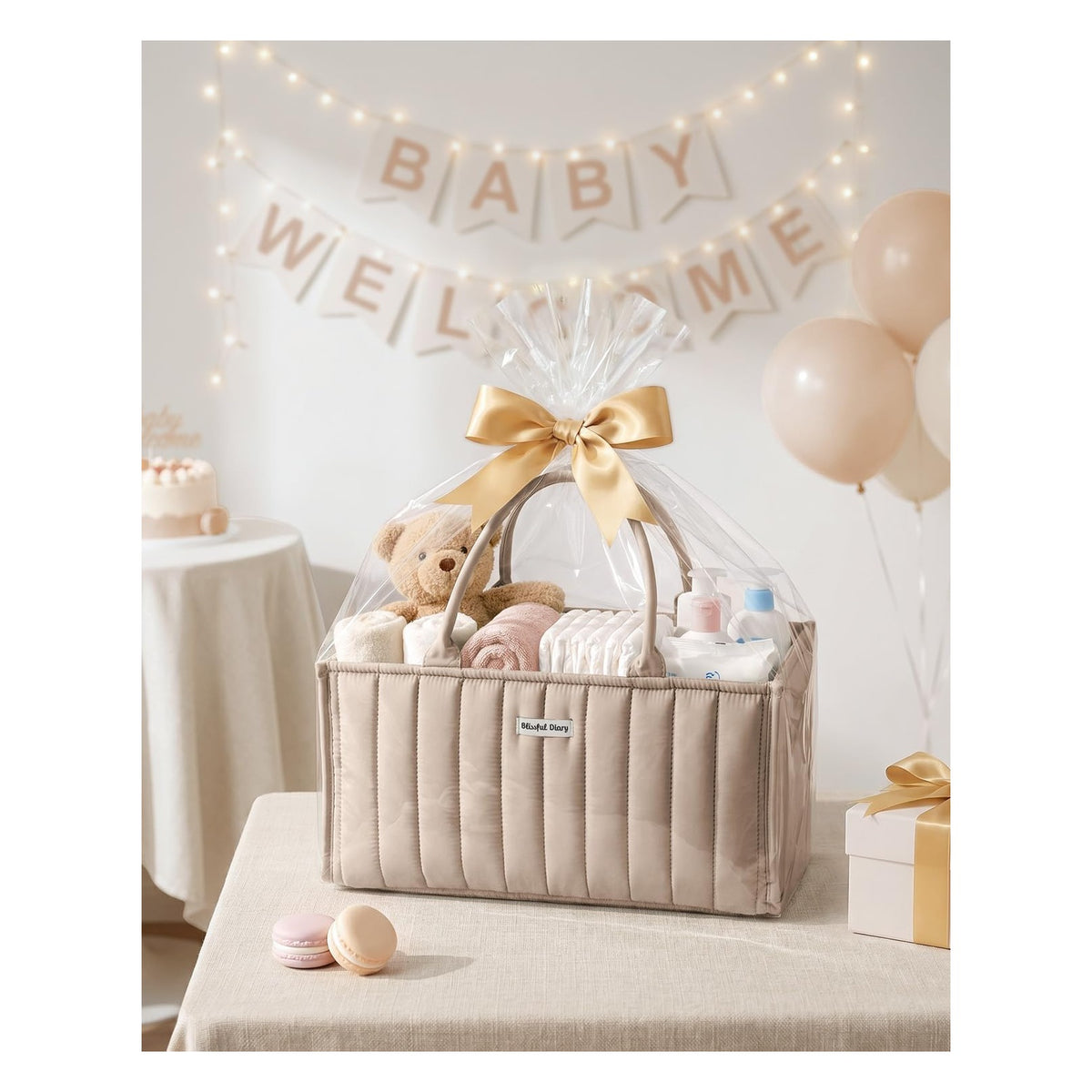 Floral Diaper Caddy Organizer, Stylish Nursery Storage Basket, Diaper Bag,Gift for Baby Shower, Baby Registry Must Have, Newborn Essentials, Pastoral Daisy
