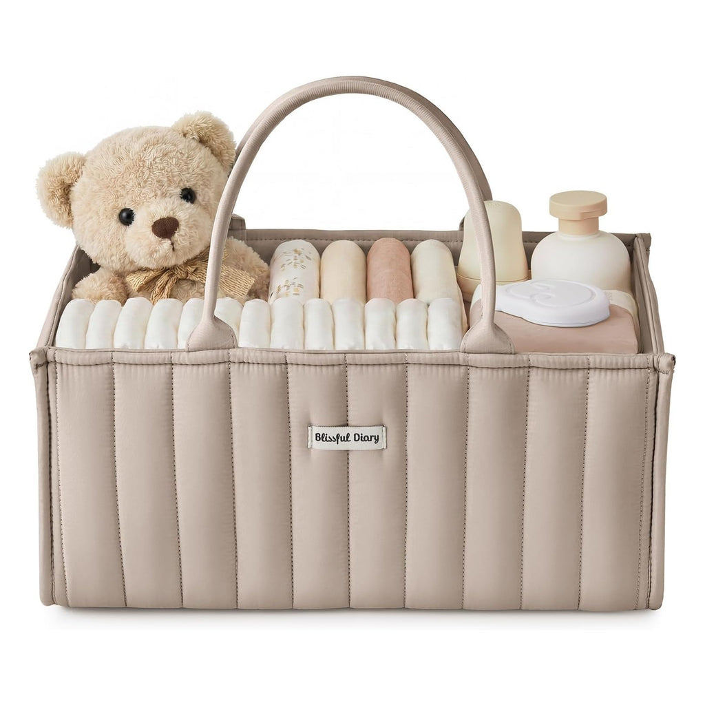 Floral Diaper Caddy Organizer, Stylish Nursery Storage Basket, Diaper Bag,Gift for Baby Shower, Baby Registry Must Have, Newborn Essentials, Pastoral Daisy