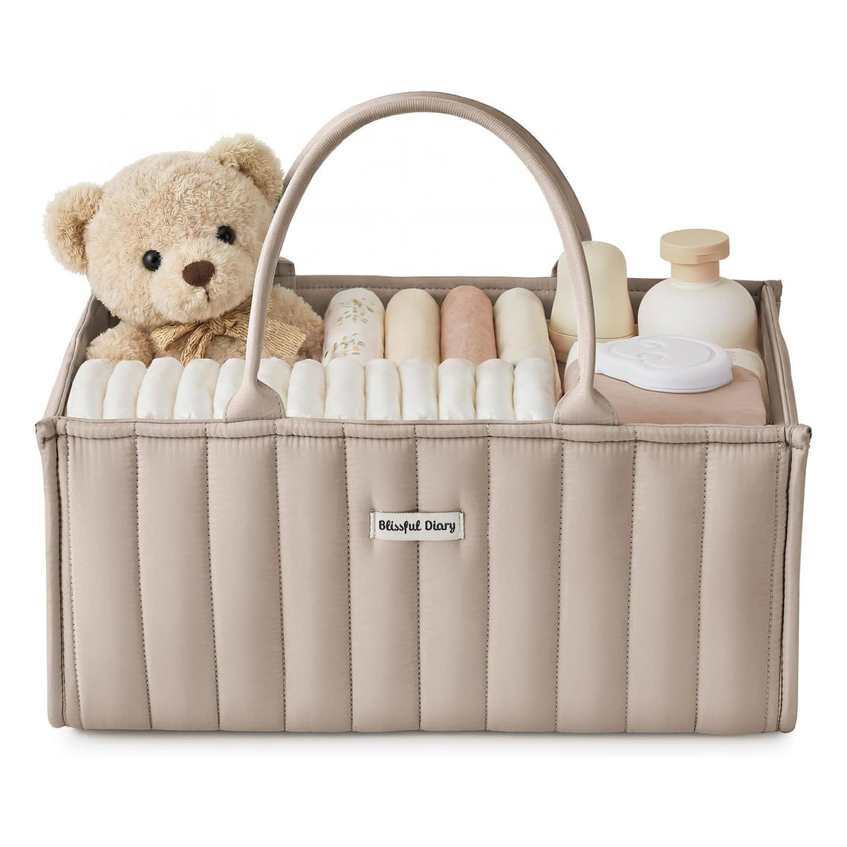 Floral Diaper Caddy Organizer, Stylish Nursery Storage Basket, Diaper Bag,Gift for Baby Shower, Baby Registry Must Have, Newborn Essentials, Pastoral Daisy