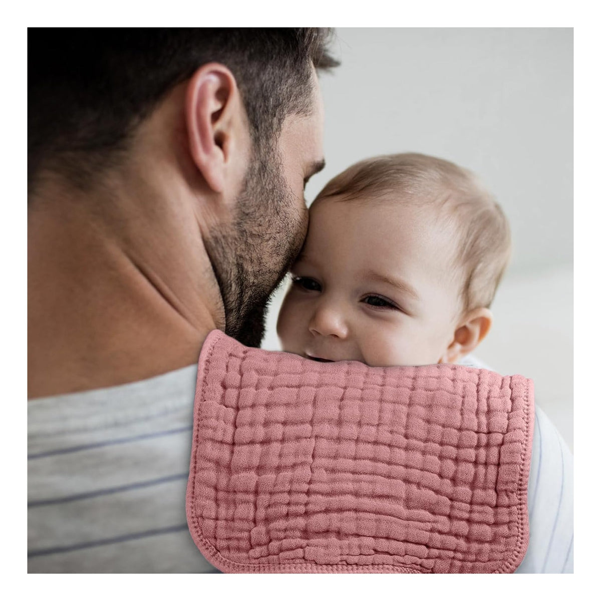 Muslin Burp Cloths Baby Girl 6 Pack - 20" x 10" - Ultra Soft & Absorbent, 6-Layer 100% Cotton for Spit Up & Drool- Gentle Baby Burping Cloth, Newborn Essentials Shower Gift Girl, Gradient Pink