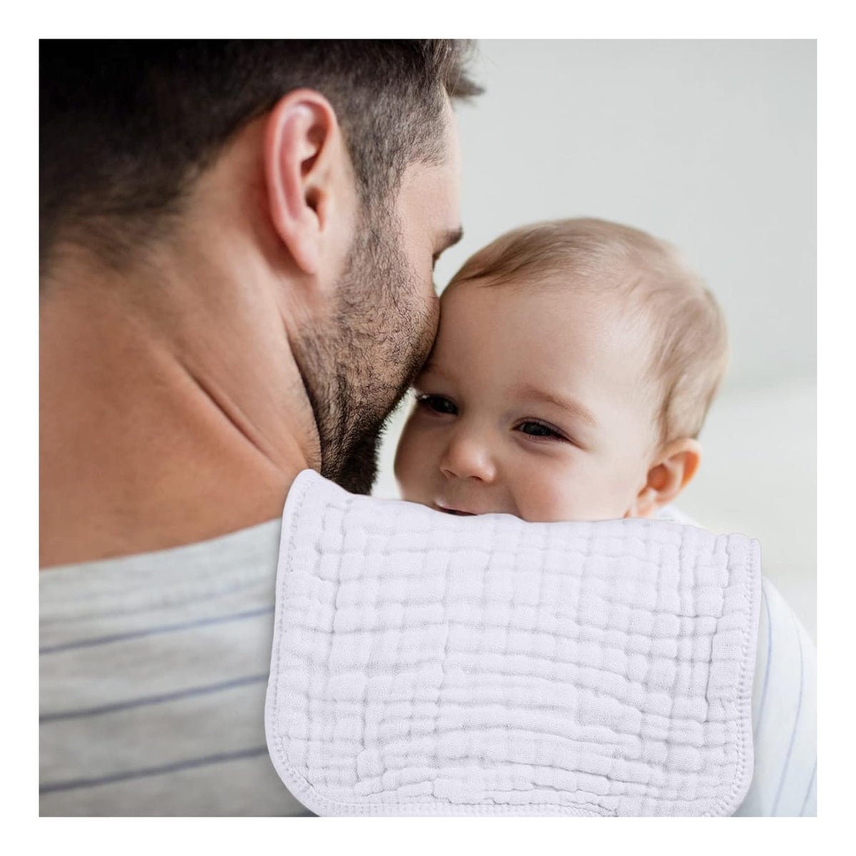 Muslin Burp Cloths Baby Girl 6 Pack - 20" x 10" - Ultra Soft & Absorbent, 6-Layer 100% Cotton for Spit Up & Drool- Gentle Baby Burping Cloth, Newborn Essentials Shower Gift Girl, White