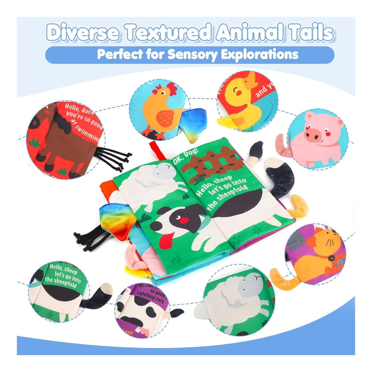 Baby Books Toys, Touch and Feel Crinkle Cloth Books for Babies, Infants & Toddler, Early Development Interactive Car & Stroller Soft Toys for Boys & Girls