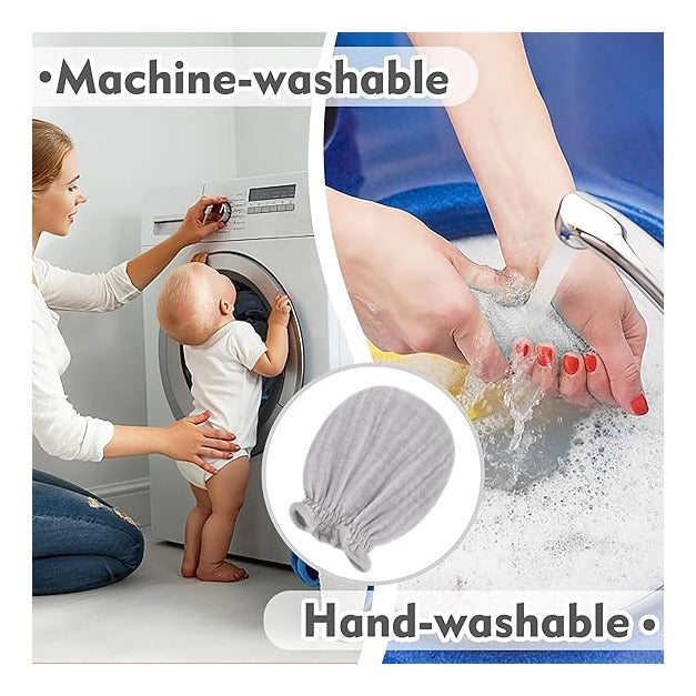 Muslin Baby Mittens for Newborn, 100% Cotton No Scratch Soft Breathable Gloves for Boys and Girls 0-6 months