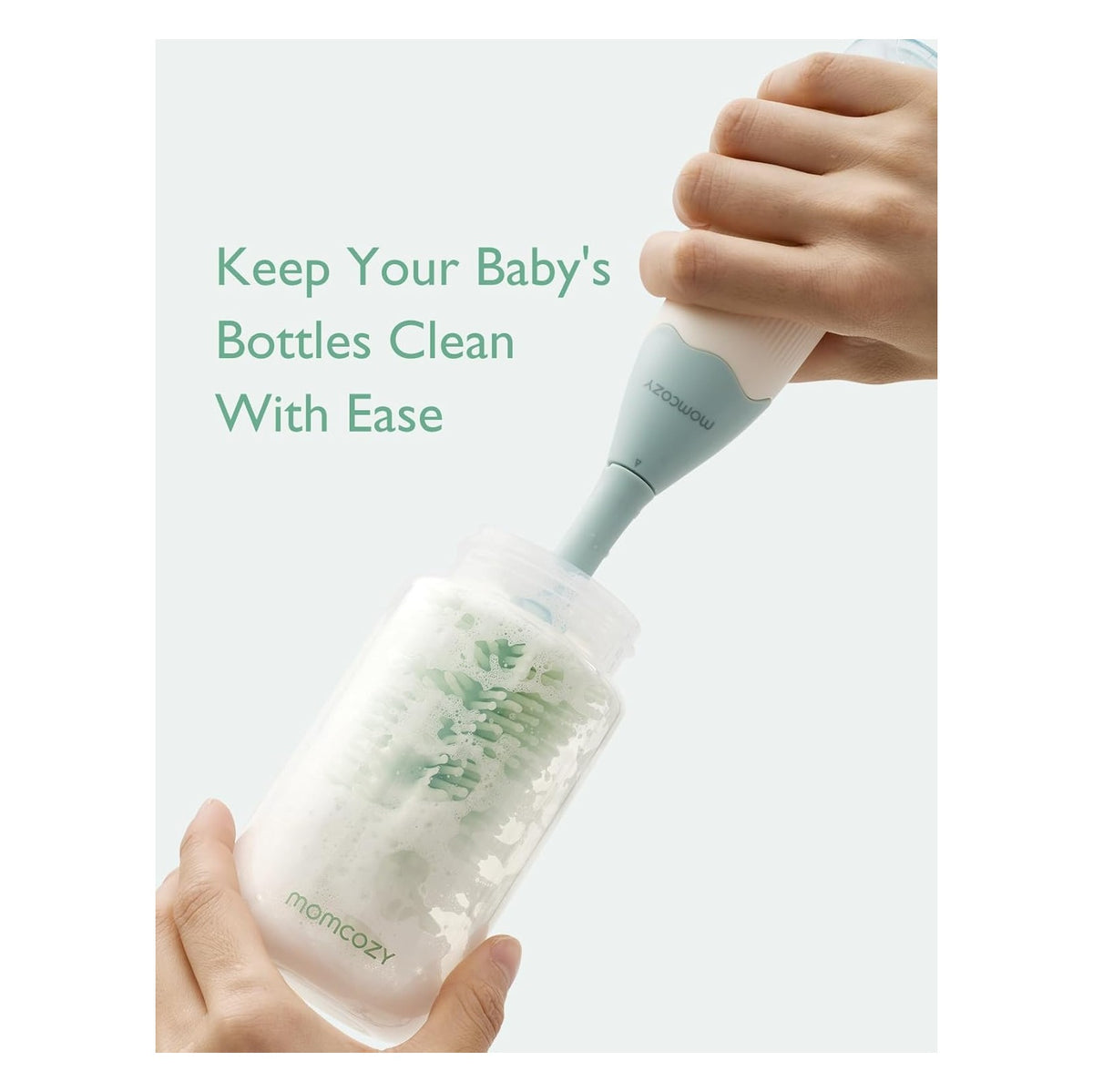 Bottle Brush Kit with Push-Press Foam Design - Newborn Essentials Gift, Portable Cleaning Tool for Home & Travel, Baby Bottle Cleaner Brush for Breast Pumps & Nipples