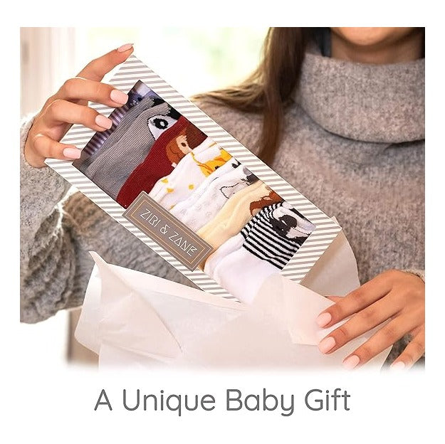 Baby Sock Gift Set - 7 Unique Pairs, Cute & Funny Unisex Newborn Gifts For Baby Showers & Registries