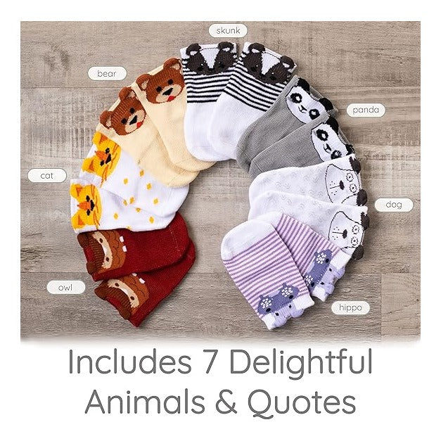 Baby Sock Gift Set - 7 Unique Pairs, Cute & Funny Unisex Newborn Gifts For Baby Showers & Registries