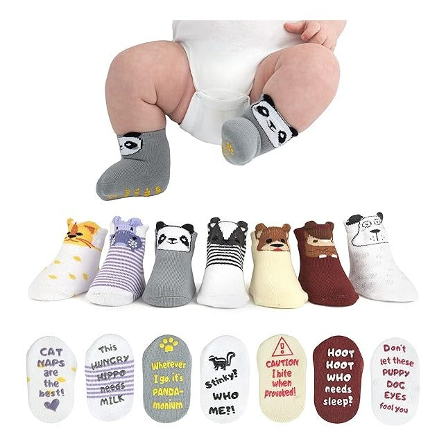 Baby Sock Gift Set - 7 Unique Pairs, Cute & Funny Unisex Newborn Gifts For Baby Showers & Registries
