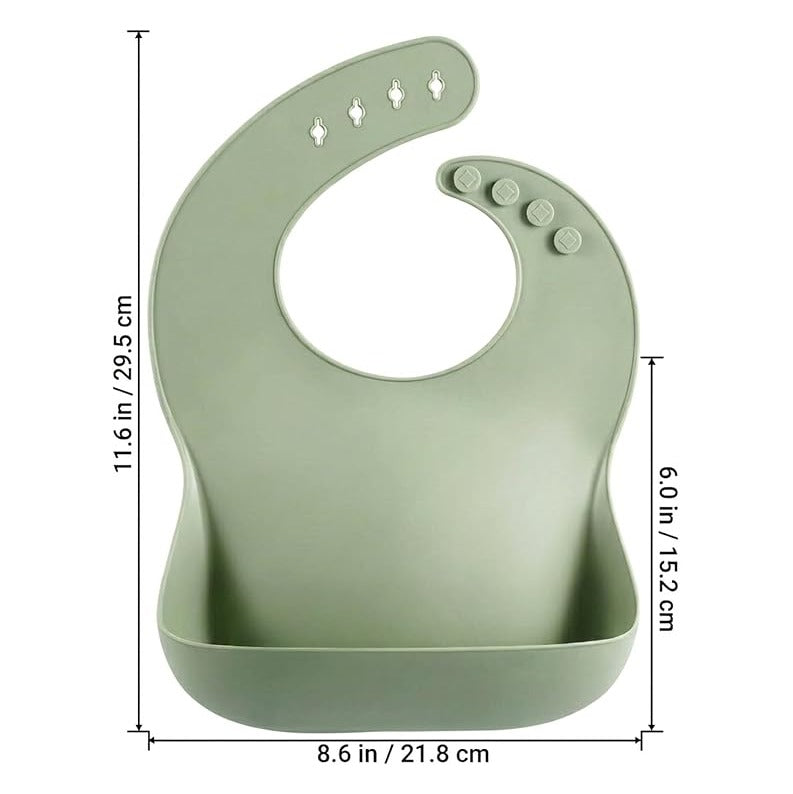 Set of 3 Silicone Baby Bibs Waterproof, Soft, Unisex, 10-72 Months
