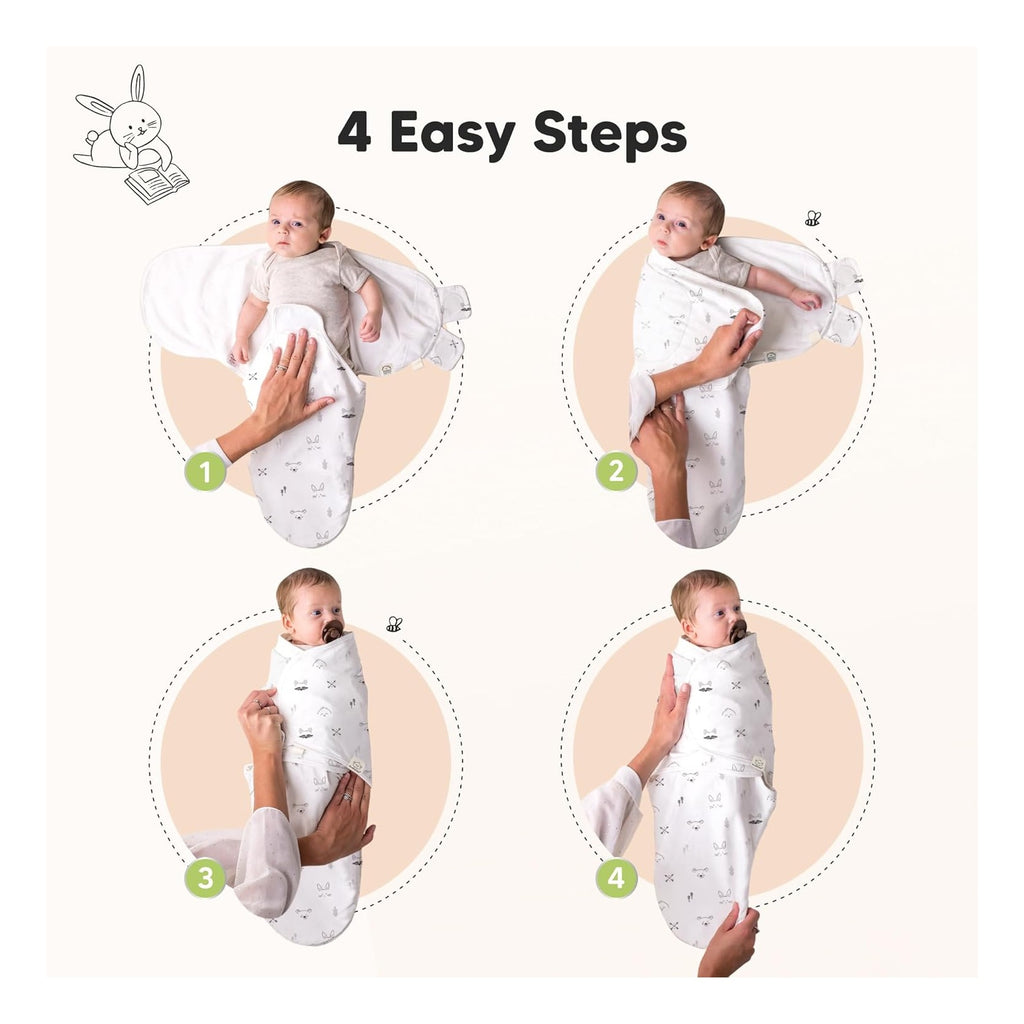 3-Pack Organic Swaddles for Newborns Girls, Boys with Hats - Soft Cotton Baby Sleep Sacks 0-3 Months, Breathable Baby Hats and Swaddles 0-3 Months, Newborn Essentials Must Haves