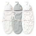 3-Pack Organic Swaddles for Newborns Girls, Boys with Hats - Soft Cotton Baby Sleep Sacks 0-3 Months, Breathable Baby Hats and Swaddles 0-3 Months, Newborn Essentials Must Haves