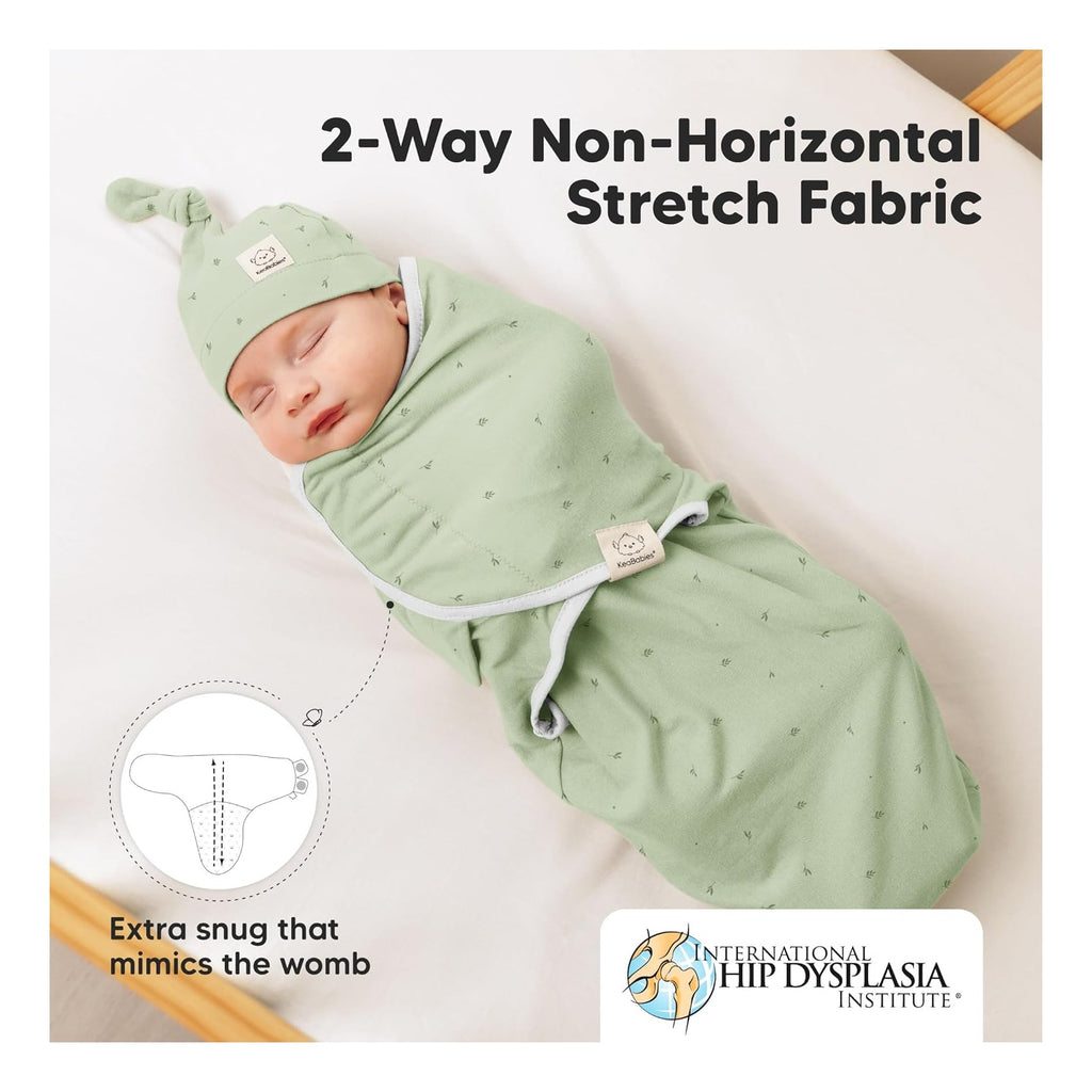 3-Pack Organic Swaddles for Newborns Girls, Boys with Hats - Soft Cotton Baby Sleep Sacks 0-3 Months, Breathable Baby Hats and Swaddles 0-3 Months, Newborn Essentials Must Haves