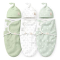 3-Pack Organic Swaddles for Newborns Girls, Boys with Hats - Soft Cotton Baby Sleep Sacks 0-3 Months, Breathable Baby Hats and Swaddles 0-3 Months, Newborn Essentials Must Haves