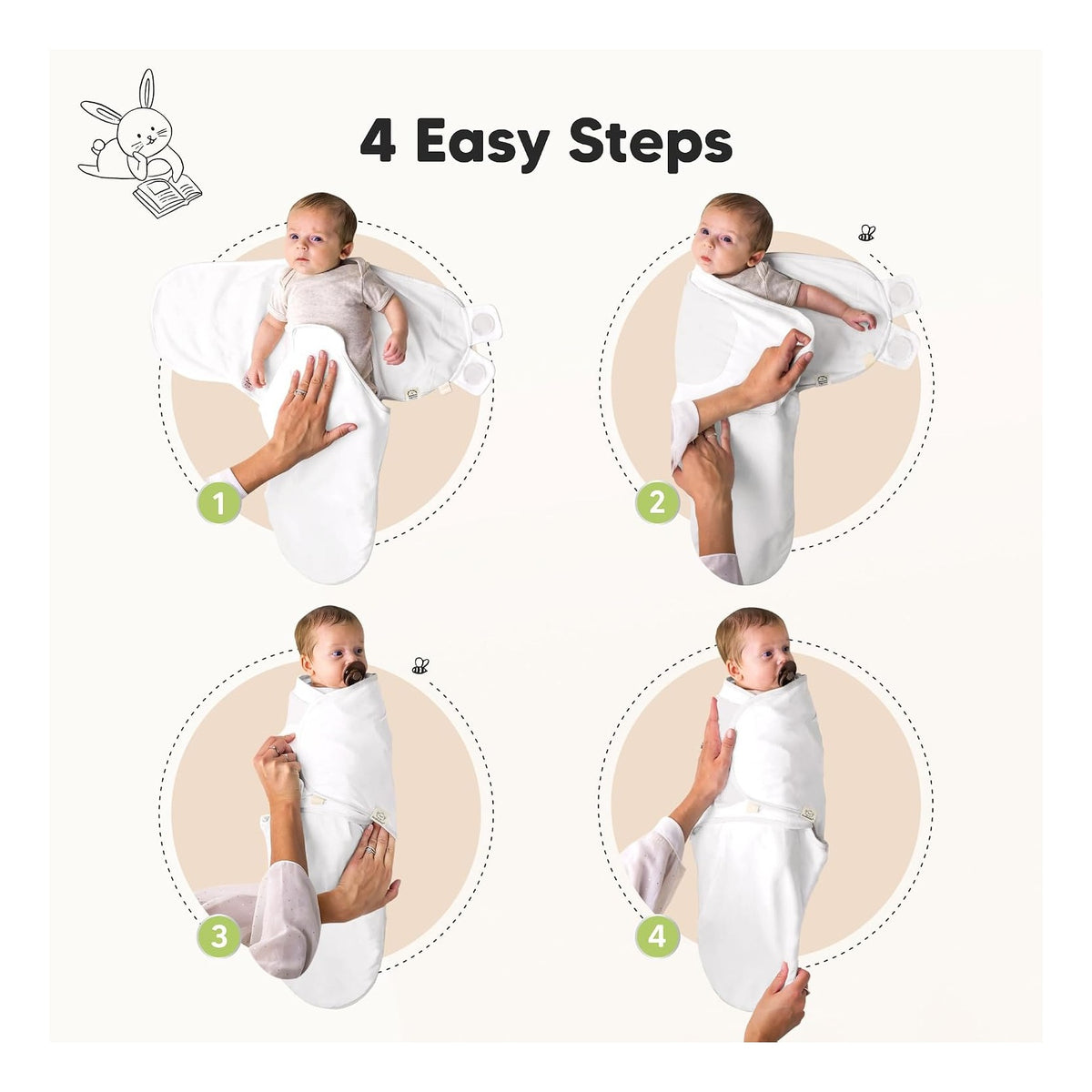 3-Pack Organic Swaddles for Newborns Girls, Boys with Hats - Soft Cotton Baby Sleep Sacks 0-3 Months, Breathable Baby Hats and Swaddles 0-3 Months, Newborn Essentials Must Haves