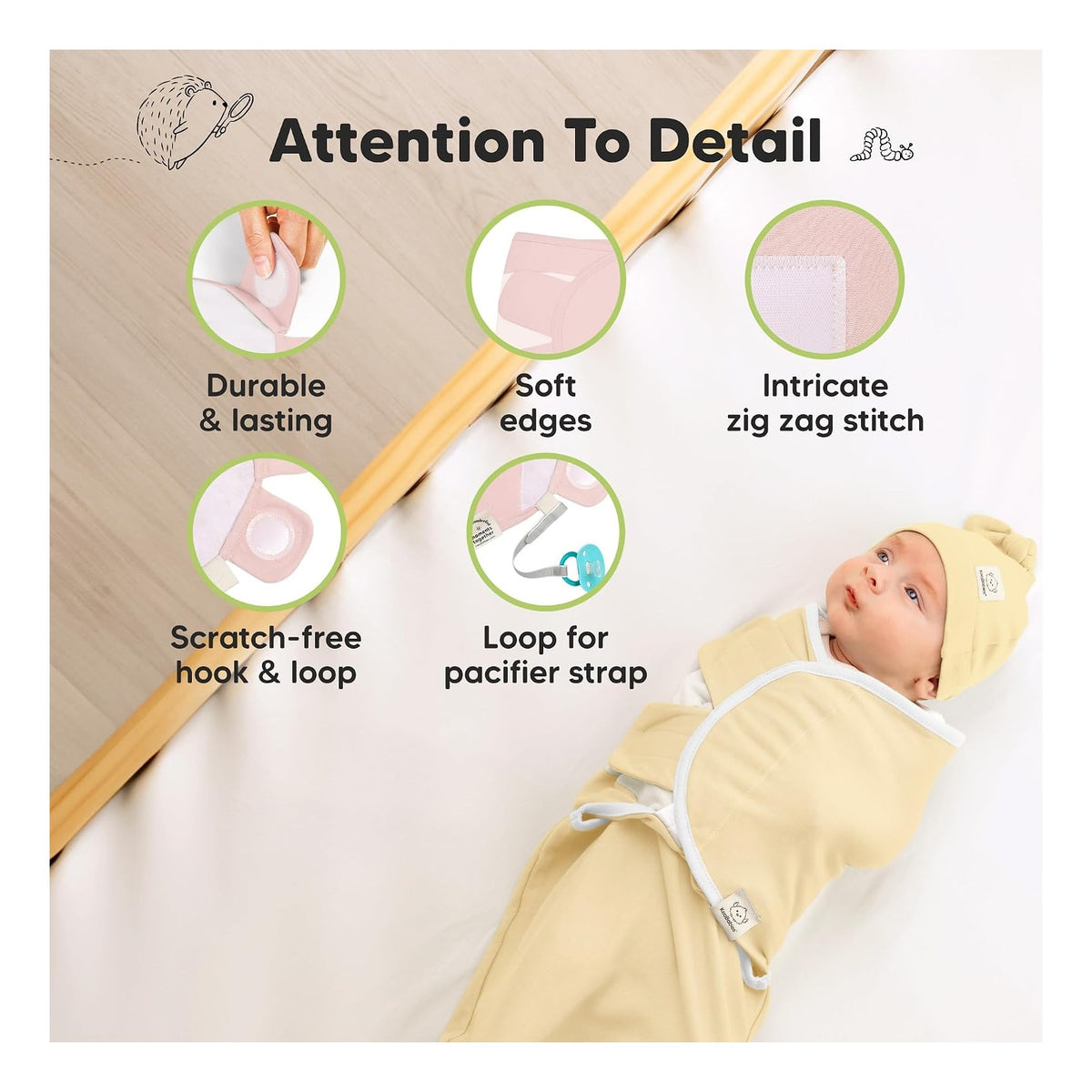3-Pack Organic Swaddles for Newborns Girls, Boys with Hats - Soft Cotton Baby Sleep Sacks 0-3 Months, Breathable Baby Hats and Swaddles 0-3 Months, Newborn Essentials Must Haves