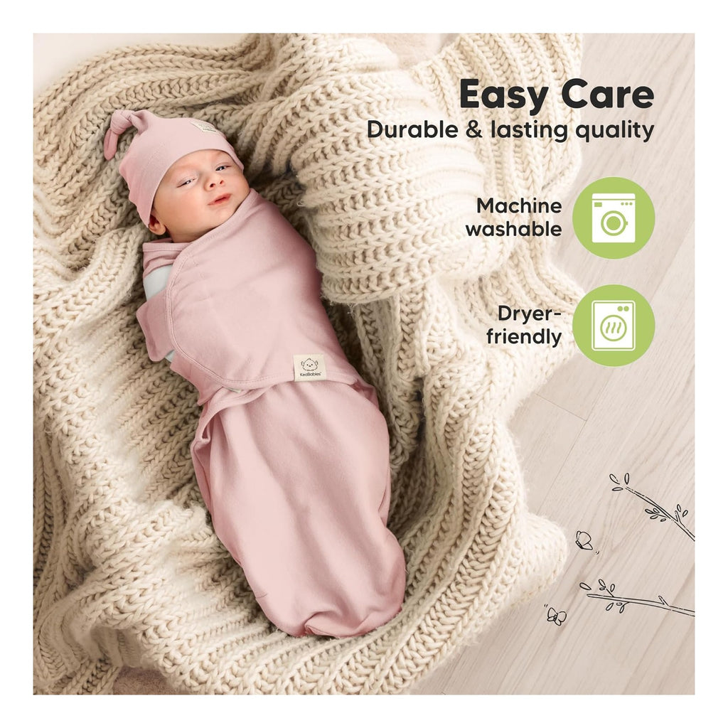 3-Pack Organic Swaddles for Newborns Girls, Boys with Hats - Soft Cotton Baby Sleep Sacks 0-3 Months, Breathable Baby Hats and Swaddles 0-3 Months, Newborn Essentials Must Haves