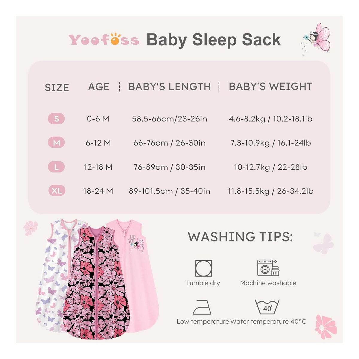 Baby Sleep Sack 0-6 Months Wearable Blanket for Babies 100% Organic Cotton 2-Way Zipper TOG 0.5 Toddler Sleeping Sack 3 Pack, Comfy Lightweight Sleep Sacks