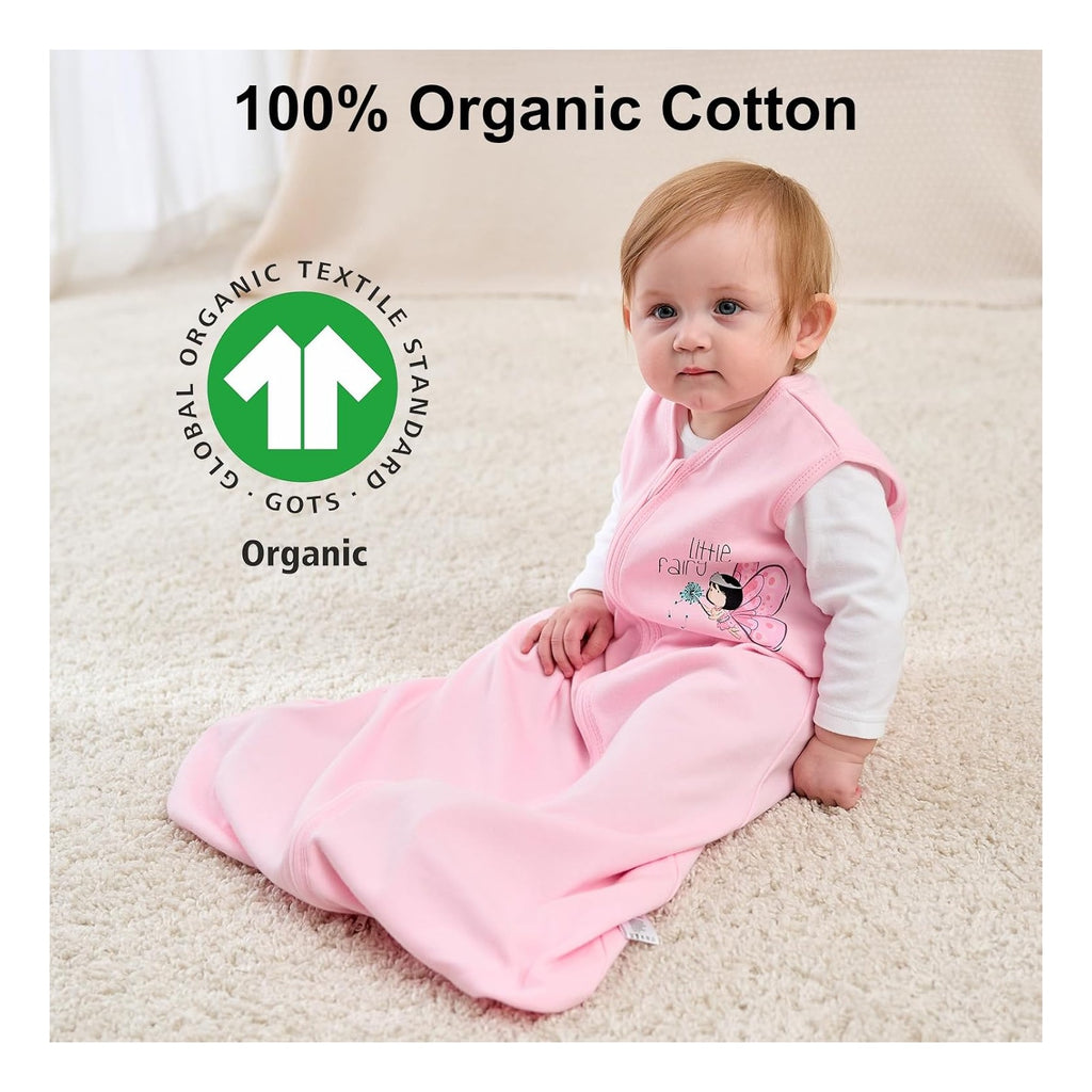 Baby Sleep Sack 0-6 Months Wearable Blanket for Babies 100% Organic Cotton 2-Way Zipper TOG 0.5 Toddler Sleeping Sack 3 Pack, Comfy Lightweight Sleep Sacks