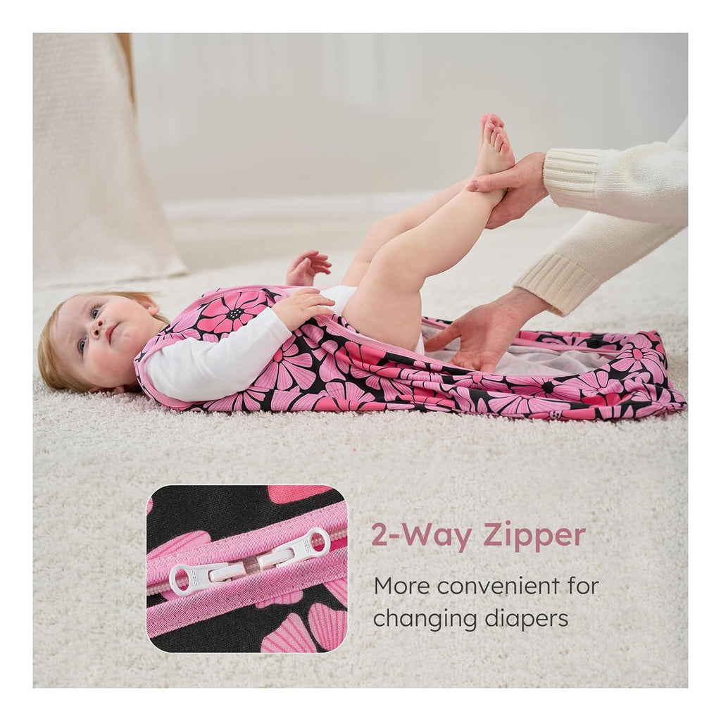 Baby Sleep Sack 0-6 Months Wearable Blanket for Babies 100% Organic Cotton 2-Way Zipper TOG 0.5 Toddler Sleeping Sack 3 Pack, Comfy Lightweight Sleep Sacks