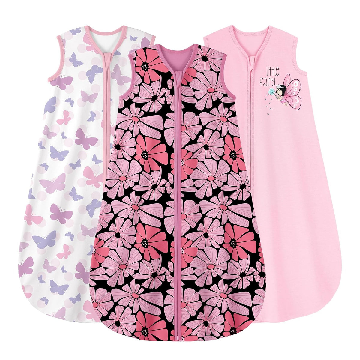 Baby Sleep Sack 0-6 Months Wearable Blanket for Babies 100% Organic Cotton 2-Way Zipper TOG 0.5 Toddler Sleeping Sack 3 Pack, Comfy Lightweight Sleep Sacks