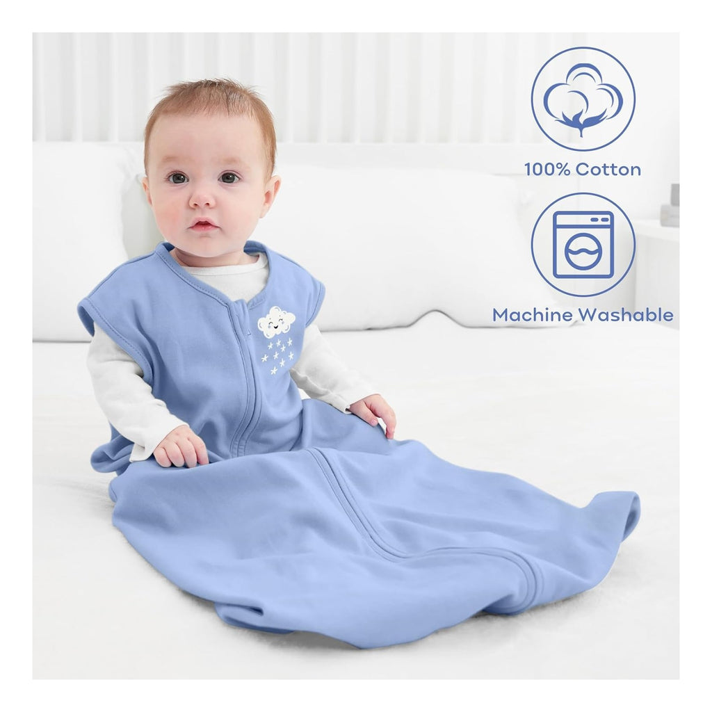 Baby Sleep Sack 0-6 Months Baby Wearable Blanket 100% Organic Cotton 2-Way Zipper TOG 0.5 Toddler Sleeping Sack 3, Lightweight Sleep Sacks for Babies Visit the Yoofoss Store