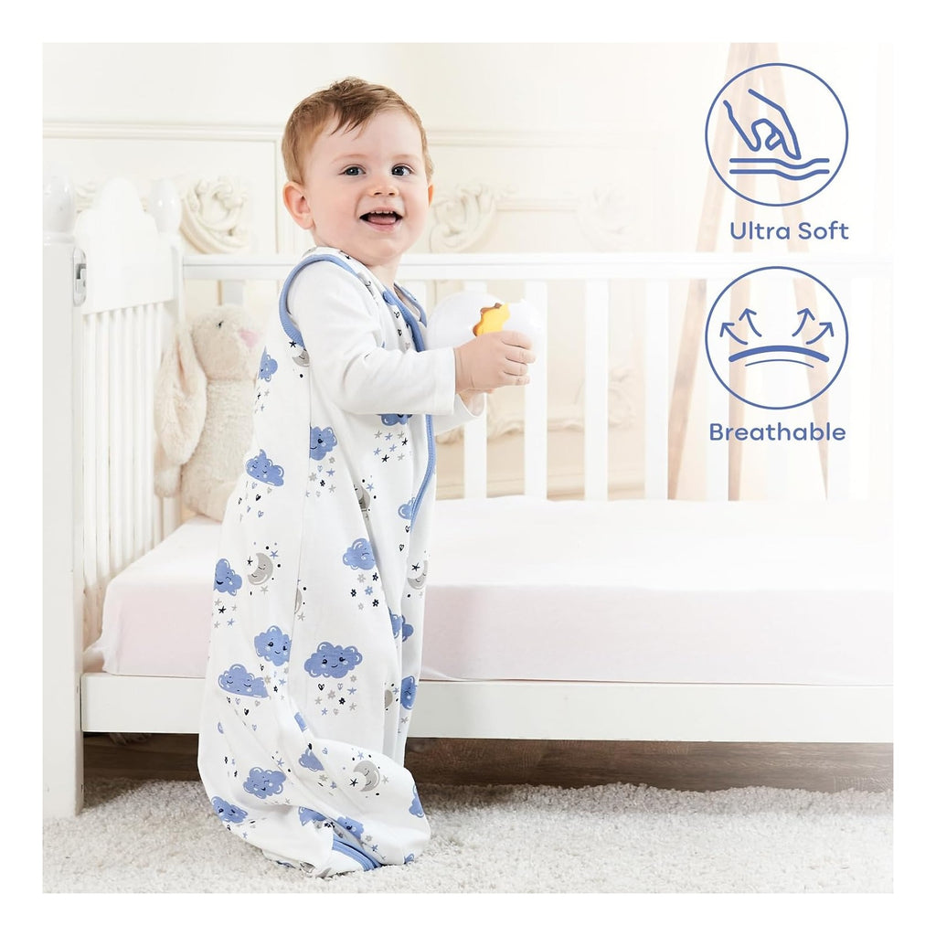 Baby Sleep Sack 0-6 Months Baby Wearable Blanket 100% Organic Cotton 2-Way Zipper TOG 0.5 Toddler Sleeping Sack 3, Lightweight Sleep Sacks for Babies Visit the Yoofoss Store