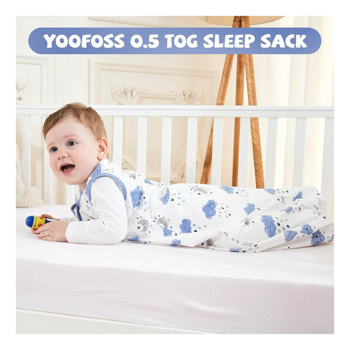 Baby Sleep Sack 0-6 Months Baby Wearable Blanket 100% Organic Cotton 2-Way Zipper TOG 0.5 Toddler Sleeping Sack 3, Lightweight Sleep Sacks for Babies Visit the Yoofoss Store