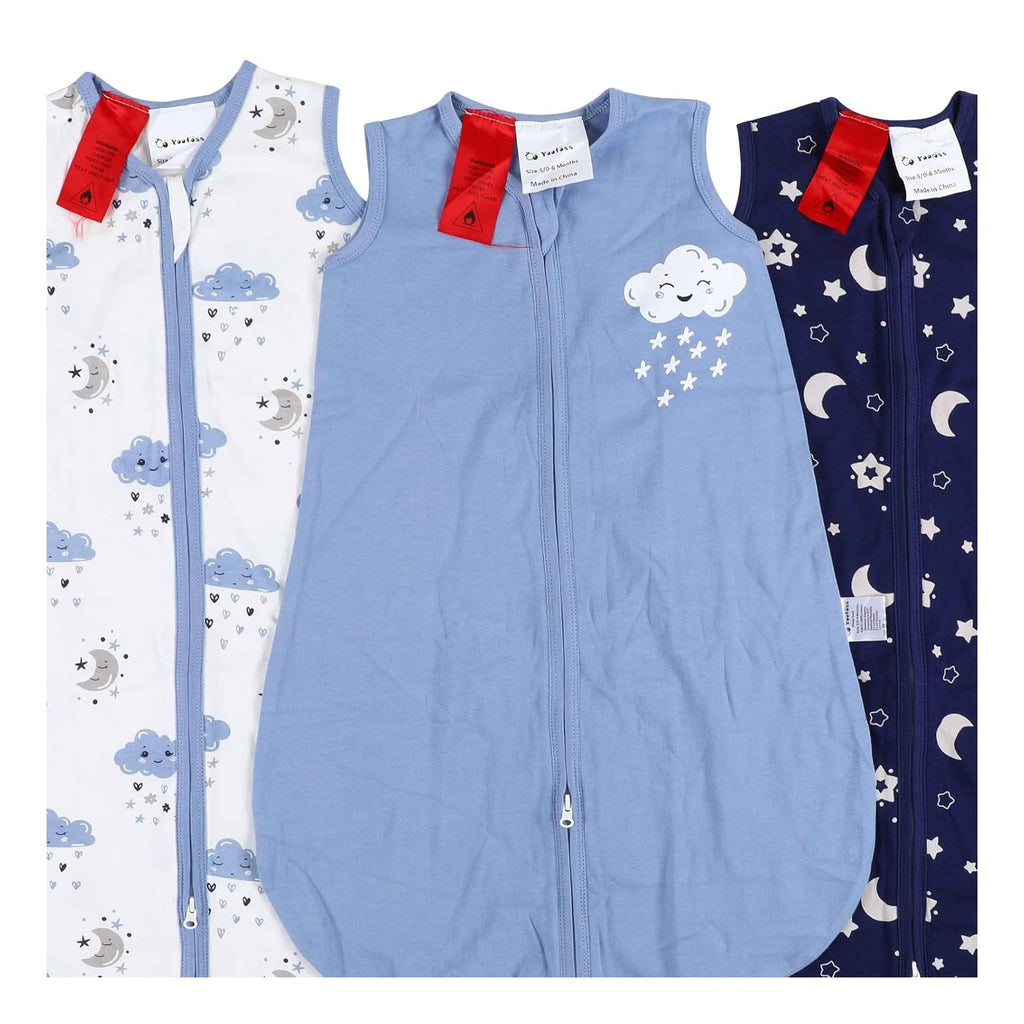 Baby Sleep Sack 0-6 Months Baby Wearable Blanket 100% Organic Cotton 2-Way Zipper TOG 0.5 Toddler Sleeping Sack 3, Lightweight Sleep Sacks for Babies Visit the Yoofoss Store