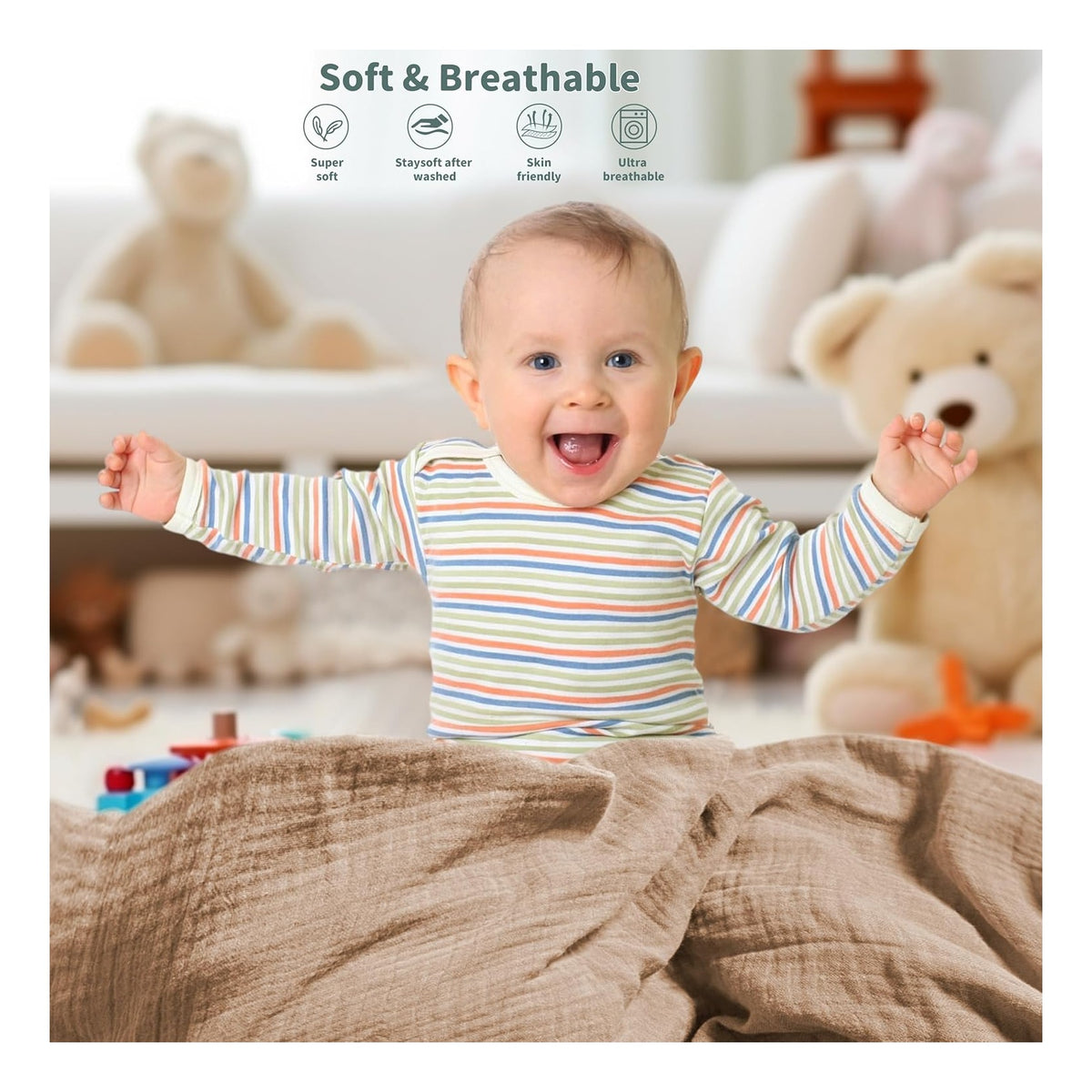 Swaddle Blankets for Newborn, 2 Pack Breathable Soft Receiving Blanket, Large 41 x 41 inches Swaddle Wrap Burping Clothes, Essentials Infant Shower Items