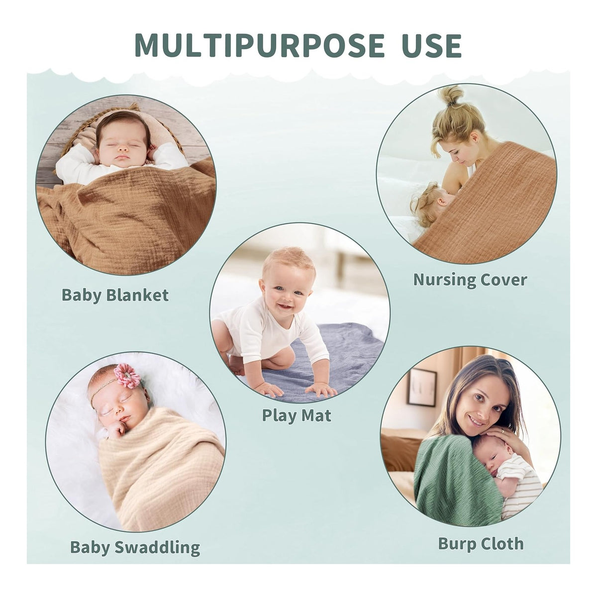 Swaddle Blankets for Newborn, 2 Pack Breathable Soft Receiving Blanket, Large 41 x 41 inches Swaddle Wrap Burping Clothes, Essentials Infant Shower Items