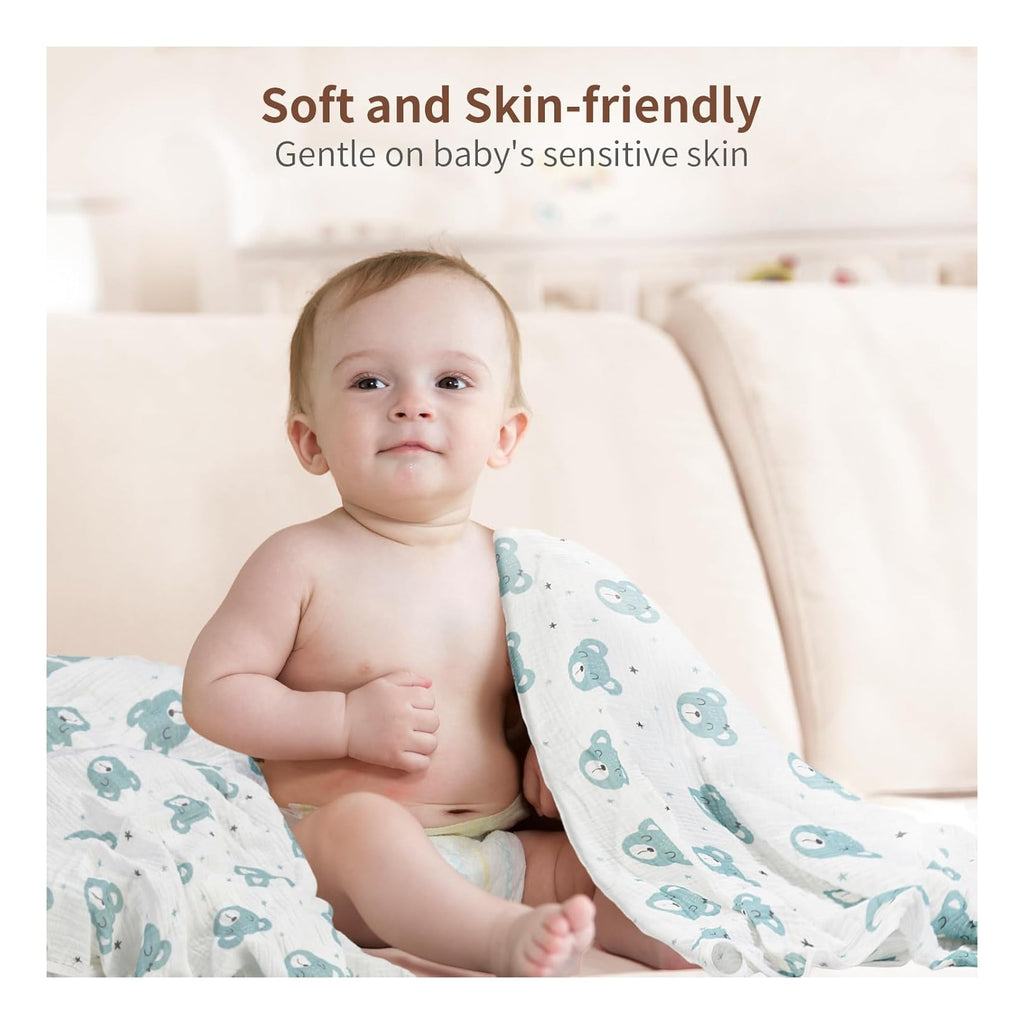 Rayon from Bamboo Swaddle Blankets for Newborn,2 Pack Breathable Soft Receiving Blanket,Large 41 x 41 inches Swaddle Wrap Burping Clothes,Essentials Infant Shower Items